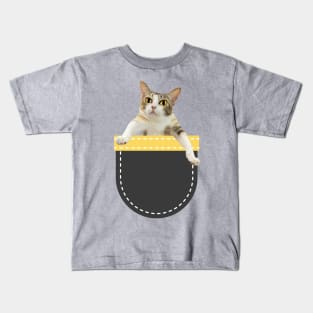 Calico Cat in Pocket Kids T-Shirt